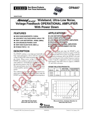 OPA687N/3K datasheet  